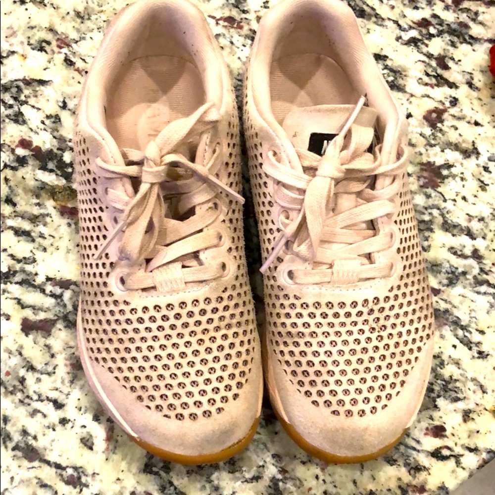 Pink canvas nobull trainers